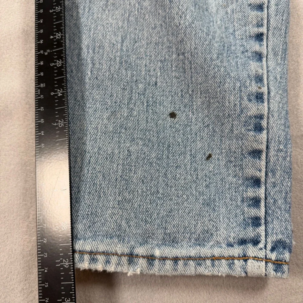 Levi's Jeans Mens 36x30 Light Blue 550 Relaxed Fit Tapered Leg Distressed Paint